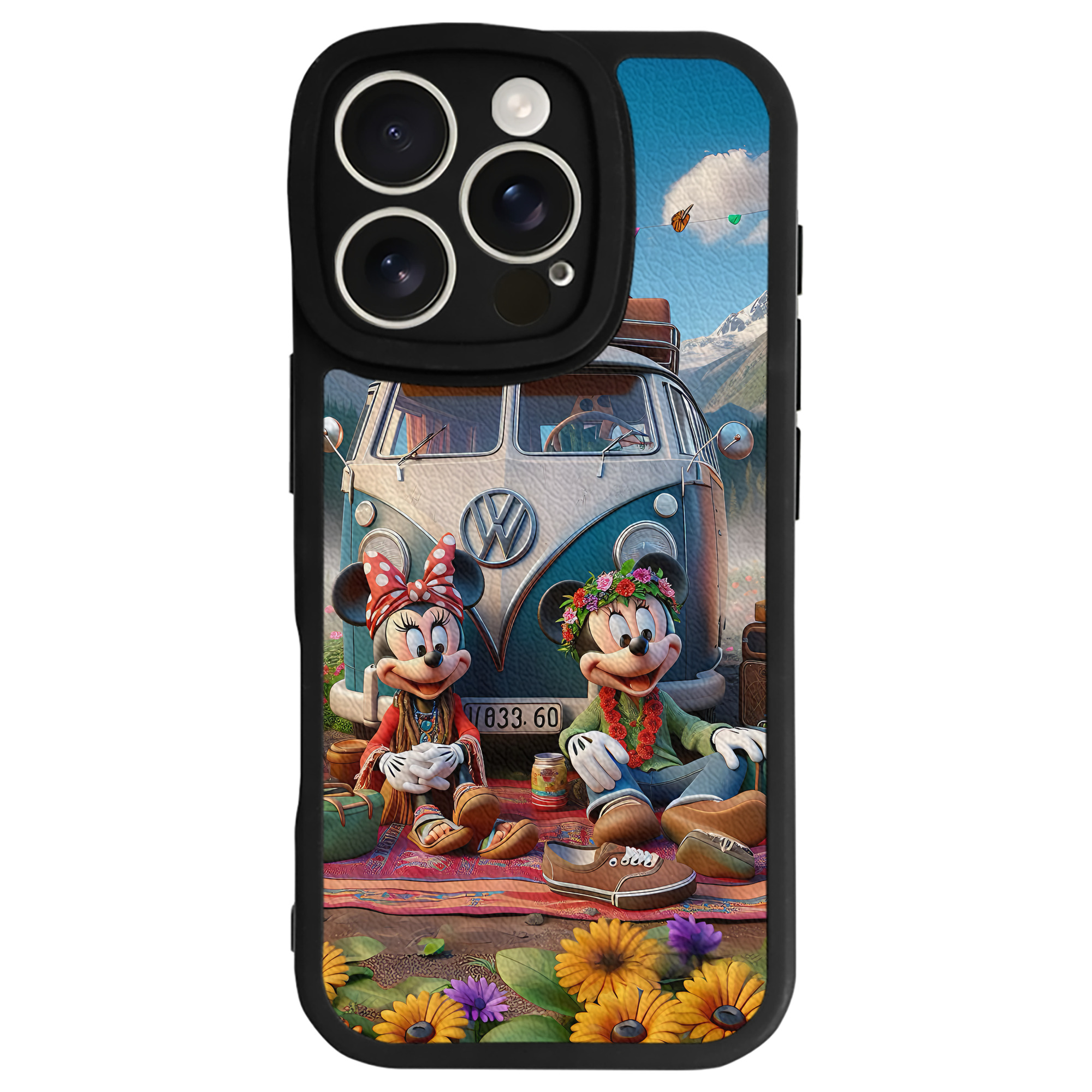 （画像用） ミッキーマウス Mickey Mouse 【iPhone 16シリーズ対応】シリコンスマホケース（レザー調） 材質：シリコン